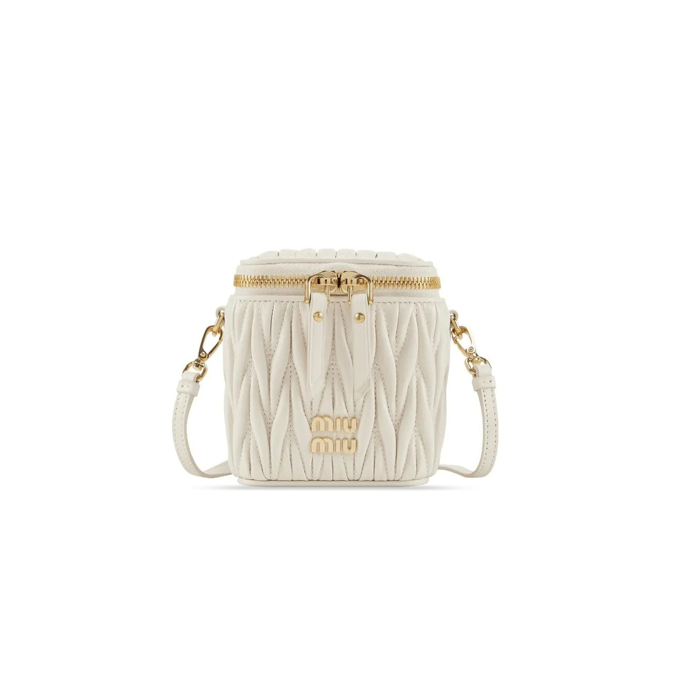 MIU MIU MATELASSÉ LOGO-PLAQUE MINI BAG 5NR018 (10.5*9.5*7cm)